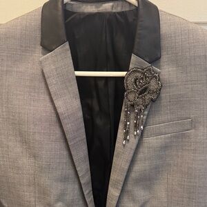 The Kooples Gray Wool Blazer with removable lapel - SIZE 32